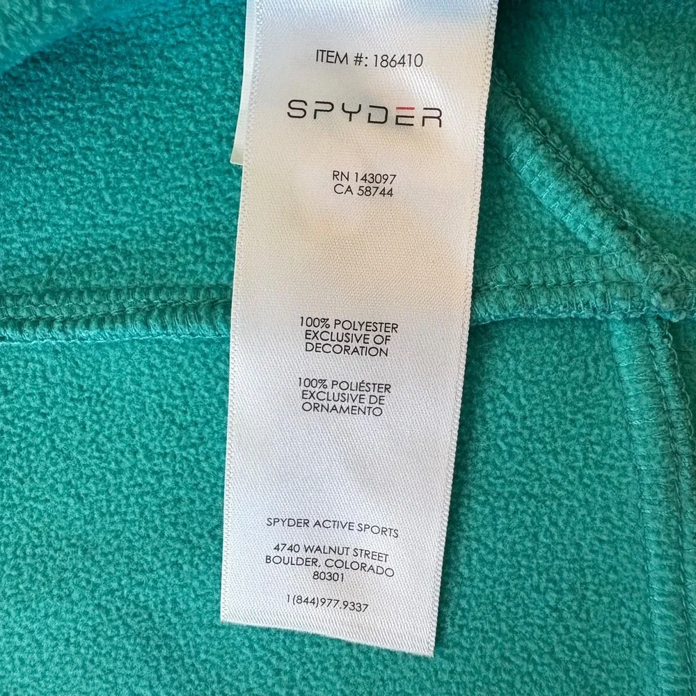 Spyder Active‎ Sports Kids Teal Textured Full-Zip Jacket Size 10/12 Youth Fleece